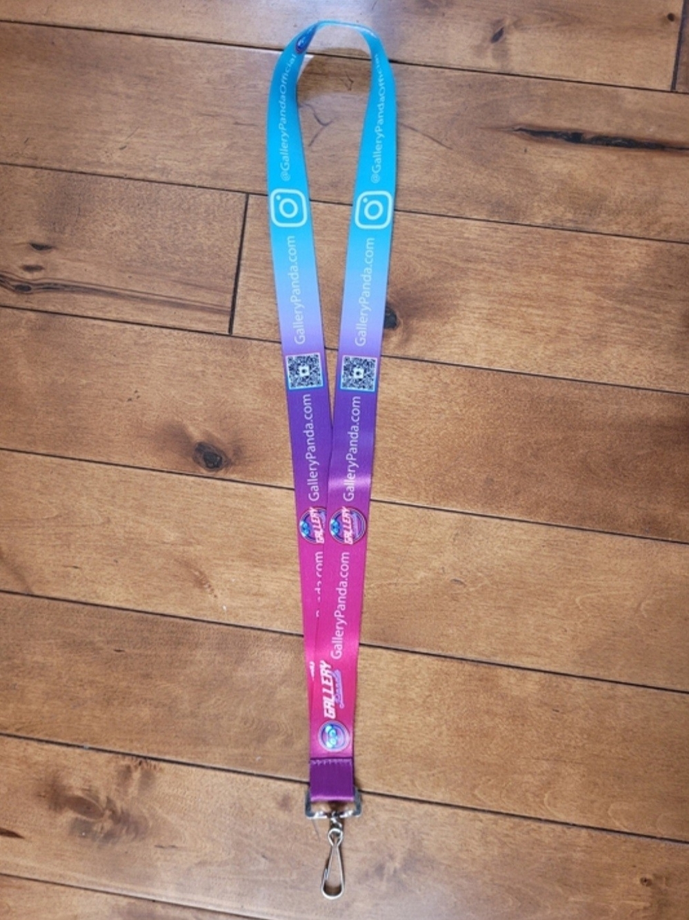 New Gallery Panda Gradient Pink and Blue Neck Lanyard With Metal Clip